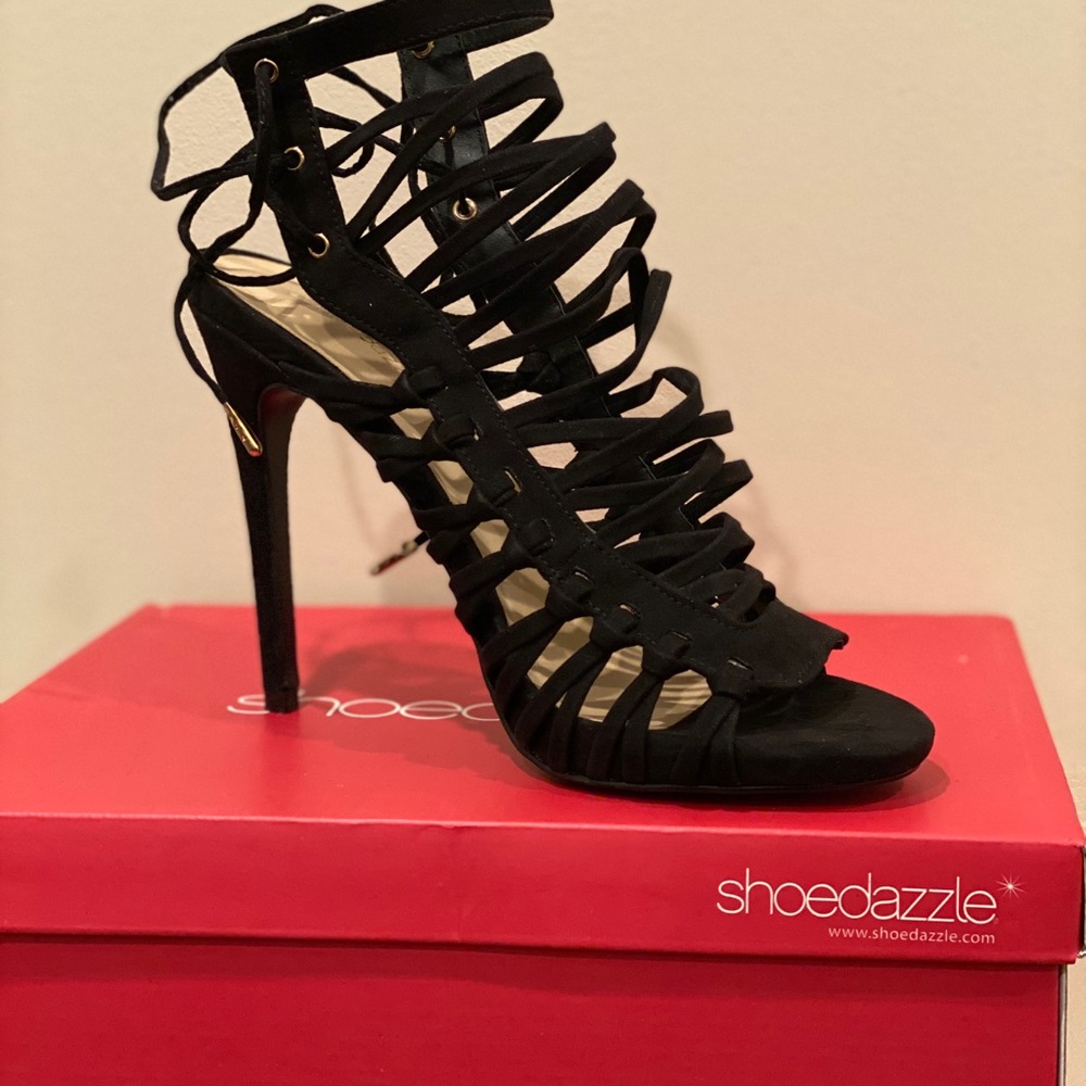 Black Strappy Heel Sandals